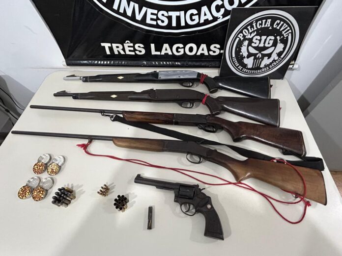 Polícia Civil do Mato Grosso do Sul apreende defensivos agrícolas e armas em Três Lagoas e em Araçatuba-SP