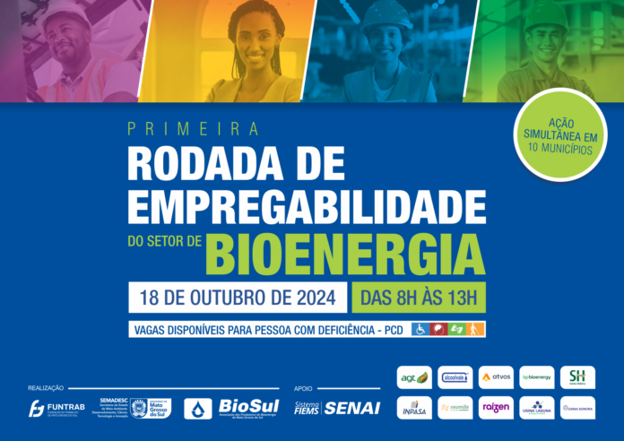 Funtrab e Biosul anunciam 1ª Rodada da Empregabilidade do setor de Bioenergia com recrutamento ágil para 376 vagas em usinas de MS – FUNTRAB