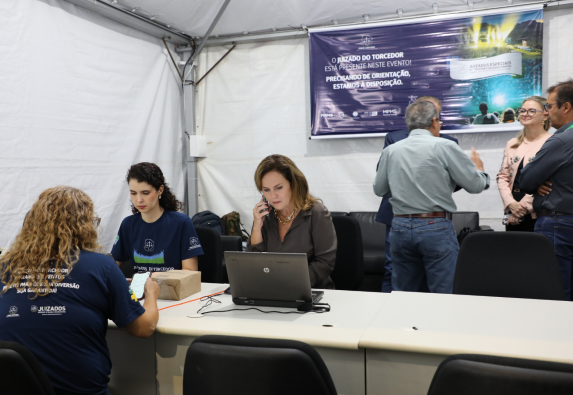 Juizado do Torcedor e Grandes Eventos resolve conflitos e oferece Imagem notícia Juizado do Torcedor e Grandes Eventos resolve conflitos e oferece suporte jurídico na Expogrande