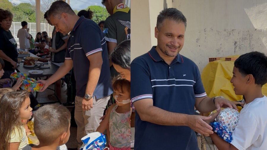 Vereador Leinha entrega brinquedos no bairro Tiradentes em comemoração ao Vereador Leinha entrega brinquedos no bairro Tiradentes em comemoração ao Dia das Crianças - Câmara Municipal de Campo Grande