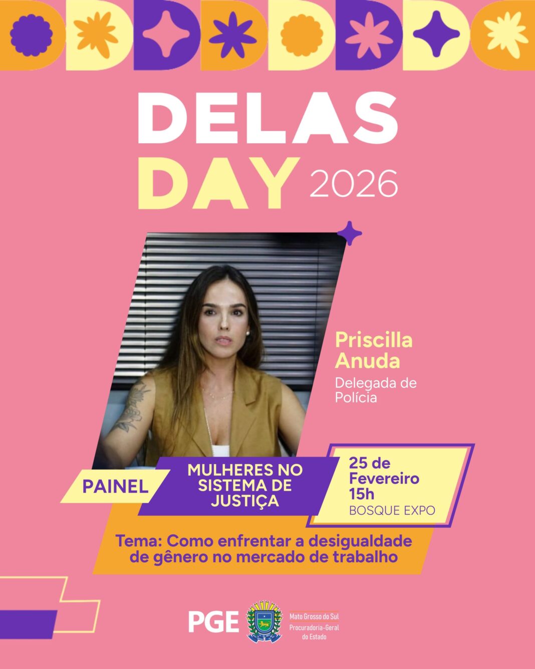 PCMS no Delas Day 2026: Delegada Priscilla Anuda debate desigualdade de gênero e o papel da mulher no Sistema de Justiça