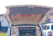 Polícia Militar em Brasilândia apreende veículos com produtos de contrabando Polícia Militar em Brasilândia apreende veículos com produtos de contrabando