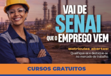 Funtrab e SENAI-MS abrem vagas para cursos gratuitos e fortalecem qualificação profissional no Estado – FUNTRAB Cartaz com os cursos com inscrições abertas.