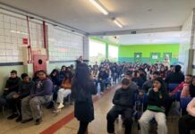 Polícia Civil realiza palestra sobre bullying na Escola Guimarães Rosa, em Sete Quedas Polícia Civil realiza palestra sobre bullying na Escola Guimarães Rosa, em Sete Quedas