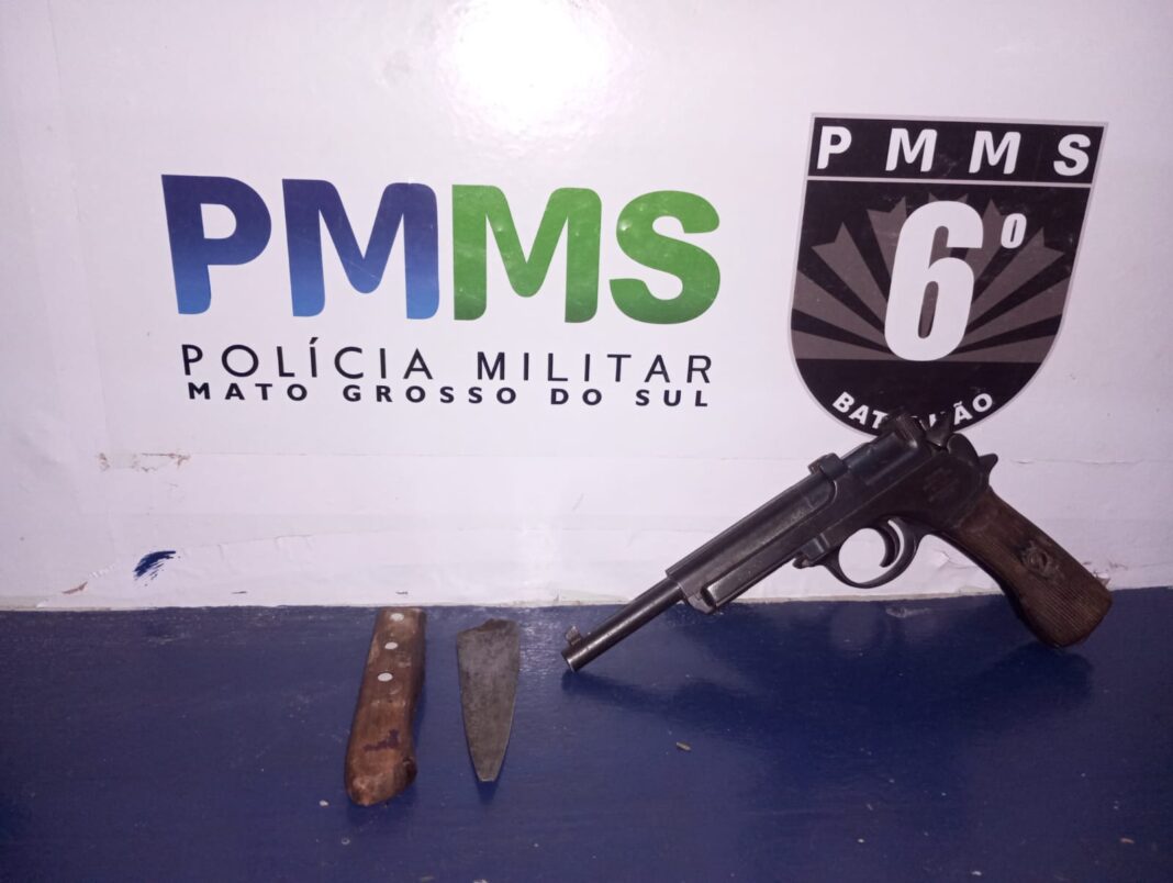 Polícia Militar apreende arma de fogo durante atendimento de ocorrência em Ladário