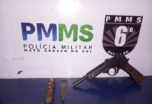 Polícia Militar apreende arma de fogo durante atendimento de ocorrência em Ladário Polícia Militar apreende arma de fogo durante atendimento de ocorrência em Ladário
