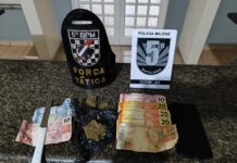 Polícia Militar prende jovem por tráfico de drogas em Coxim Polícia Militar prende jovem por tráfico de drogas em Coxim